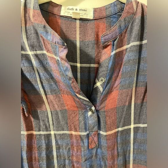 Cloth & Stone for Anthropologie plaid ruffled long sleeve dress in Small - Picture 7 of 8